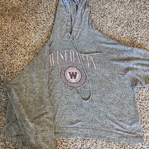 Wisconsin Gray Hoodie Sweatshirt